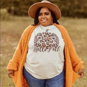 Hello Fall Leopard Top (Curvy)